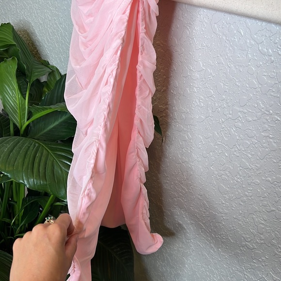 HOUSE OF CB 'Sofia' Fairy Pink Mesh Maxi Dress NWOT - Picture 14 of 15